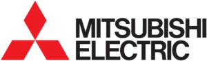 The Mitsubishi Electric logo featuring three red diamond shapes forming a triangle on the left, with the words "MITSUBISHI ELECTRIC" in bold black letters on the right.